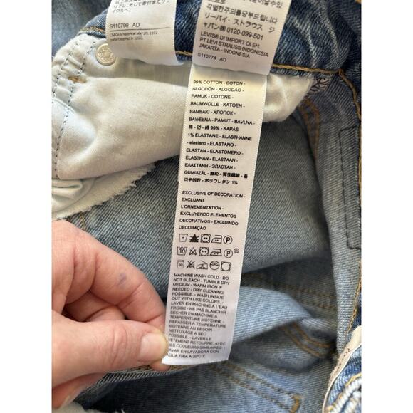 Levi's Premium 70s High Rise Flare Jeans Women 25 L Big E Retro Hippie Festival - Picture 12 of 13